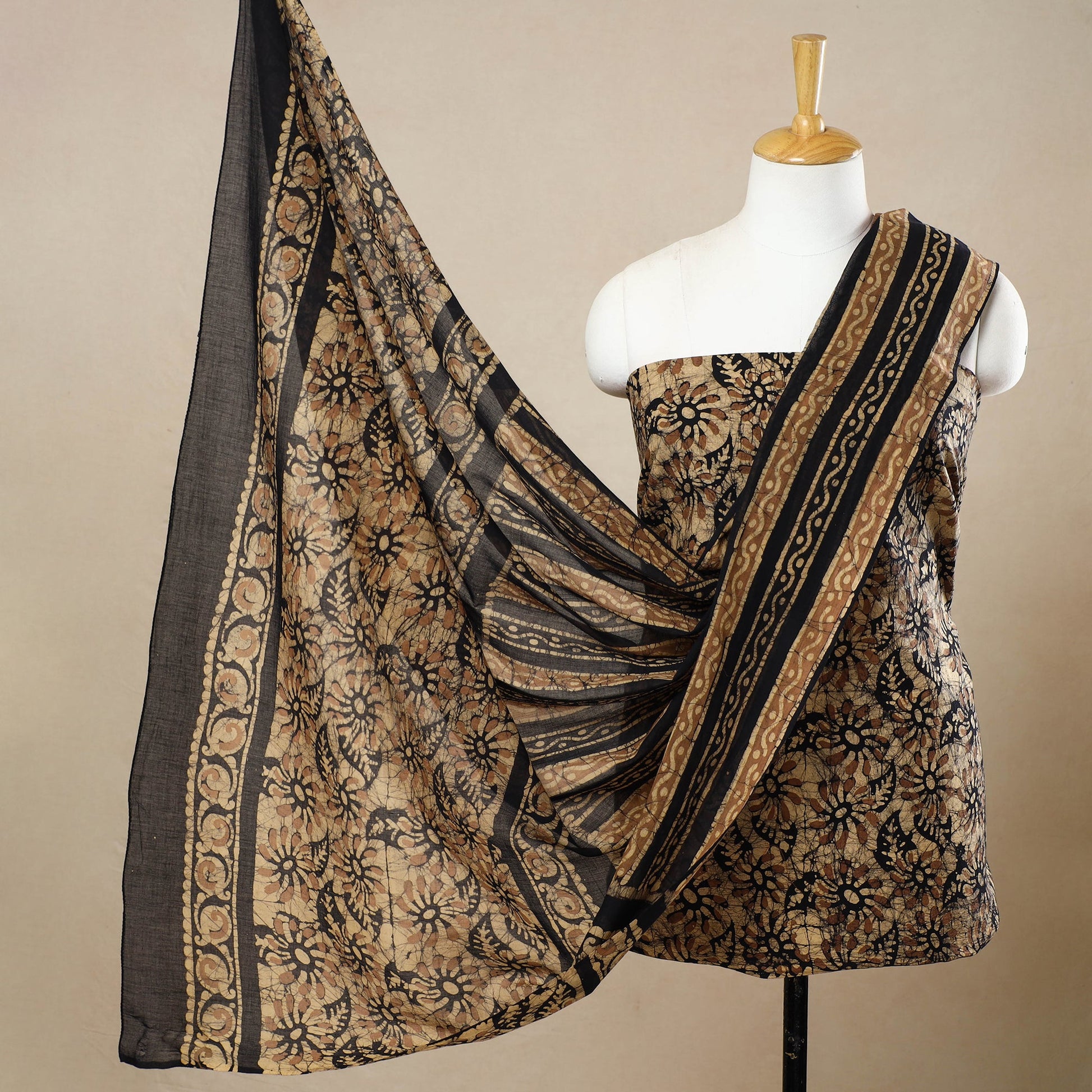 3pc Cotton Kutch Batik Print Dress Material 85