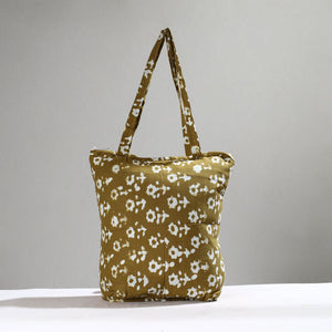 Brown - Handcrafted Batik Printed Cotton Hand Bag 17