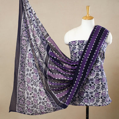 3pc Cotton Kutch Batik Print Dress Material 86