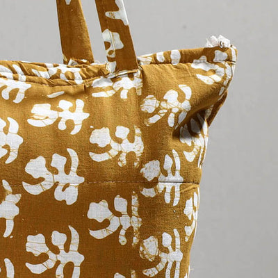 Brown - Handcrafted Batik Printed Cotton Hand Bag 18