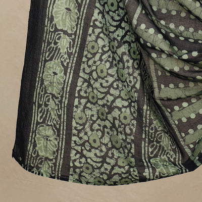 Green - 3pc Cotton Kutch Batik Print Dress Material 87
