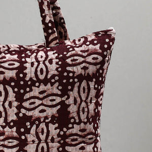 Brown - Handcrafted Batik Printed Cotton Hand Bag 21