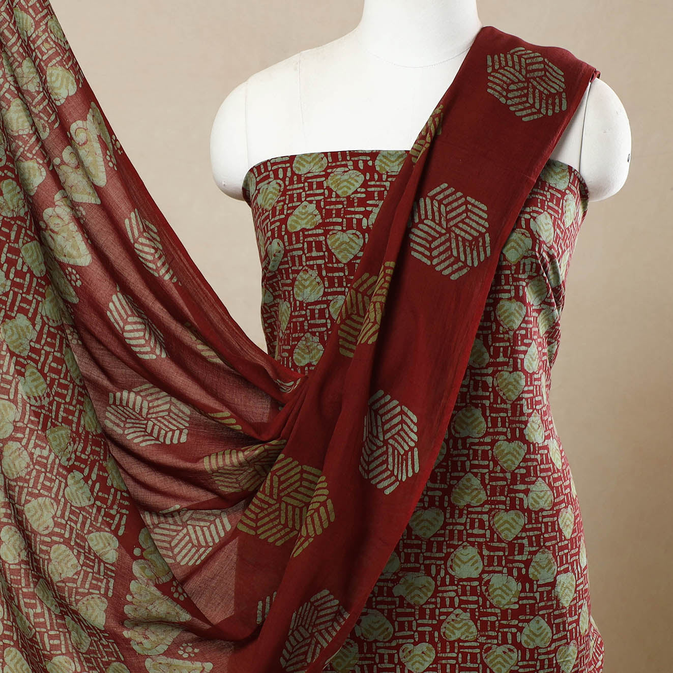 3pc Cotton Kutch Batik Print Dress Material 88