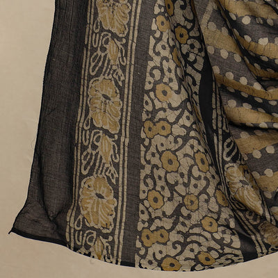 Beige - 3pc Cotton Kutch Batik Print Dress Material 89