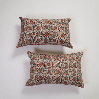 Brown - Handcrafted Cotton Pillow Cover (Set of 2) 02