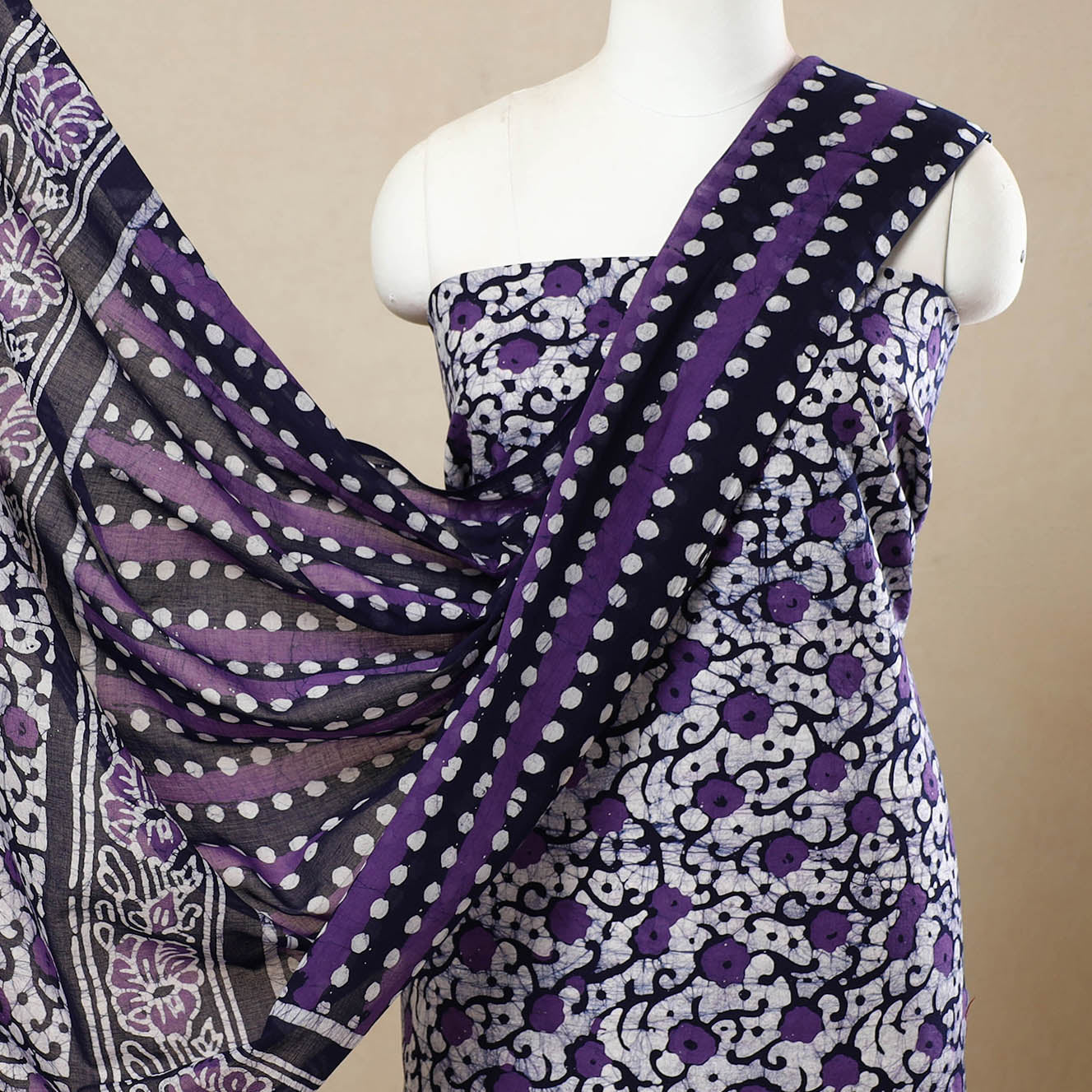 3pc Cotton Kutch Batik Print Dress Material 91