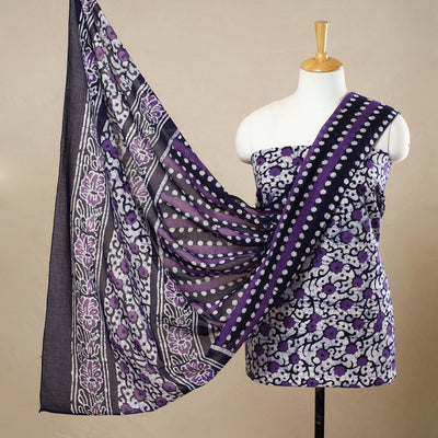 3pc Cotton Kutch Batik Print Dress Material 91