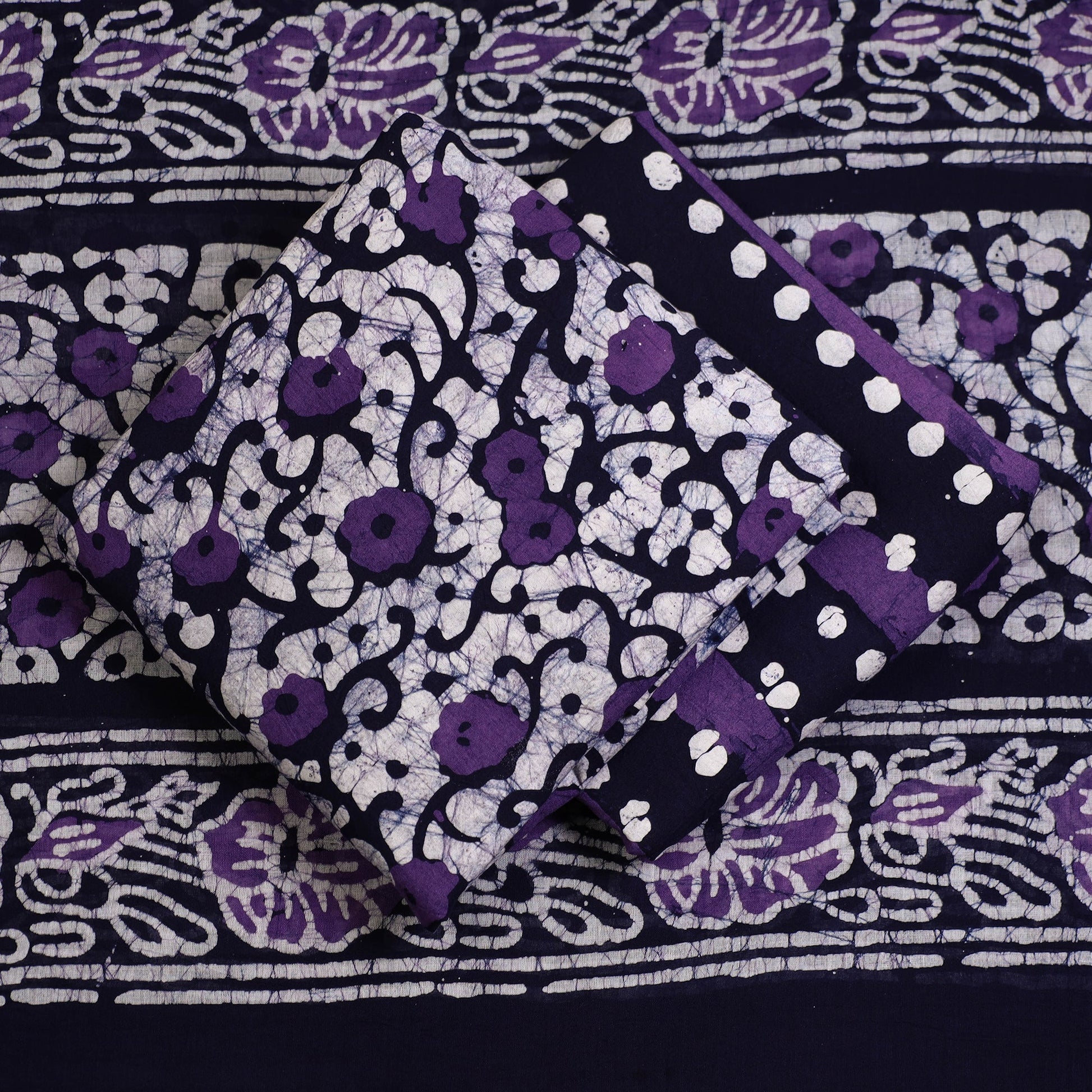 3pc Cotton Kutch Batik Print Dress Material 91