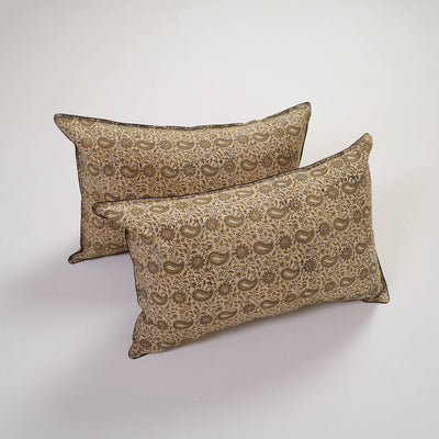 Beige - Handcrafted Cotton Pillow Cover (Set of 2) 03