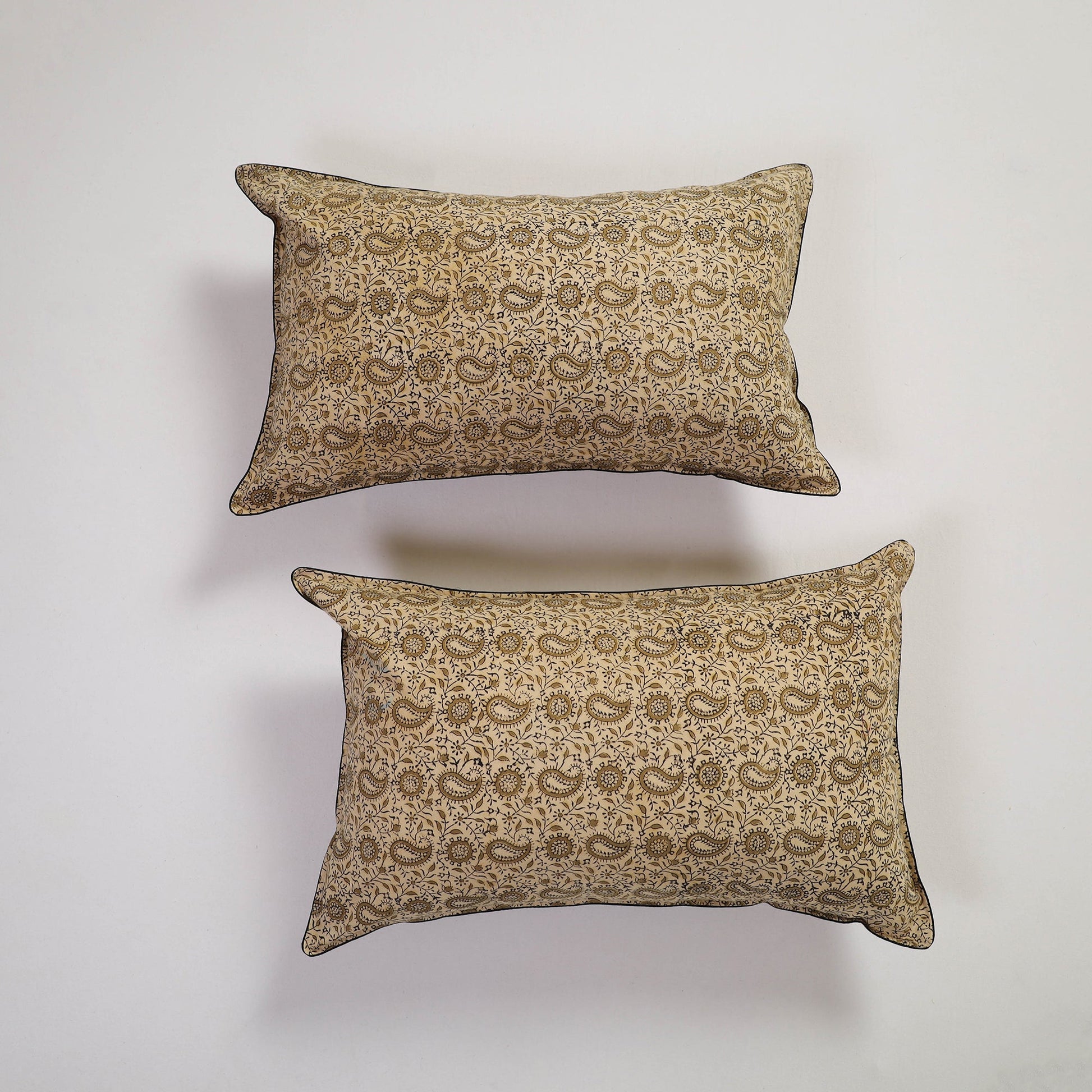 Beige - Handcrafted Cotton Pillow Cover (Set of 2) 03