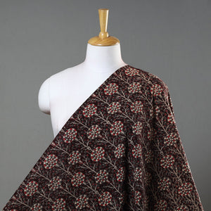 Brown - Natural Dyed Block Print Kalamkari Cotton Fabric 19