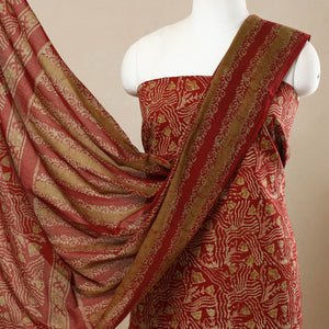 3pc Cotton Kutch Batik Print Dress Material 93
