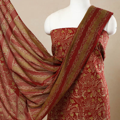 3pc Cotton Kutch Batik Print Dress Material 93