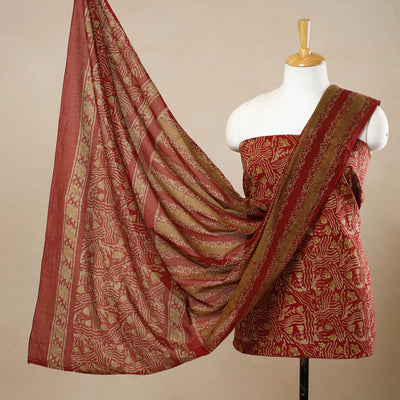 3pc Cotton Kutch Batik Print Dress Material 93