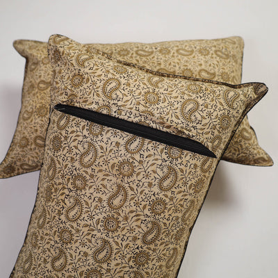 Beige - Handcrafted Cotton Pillow Cover (Set of 2) 03