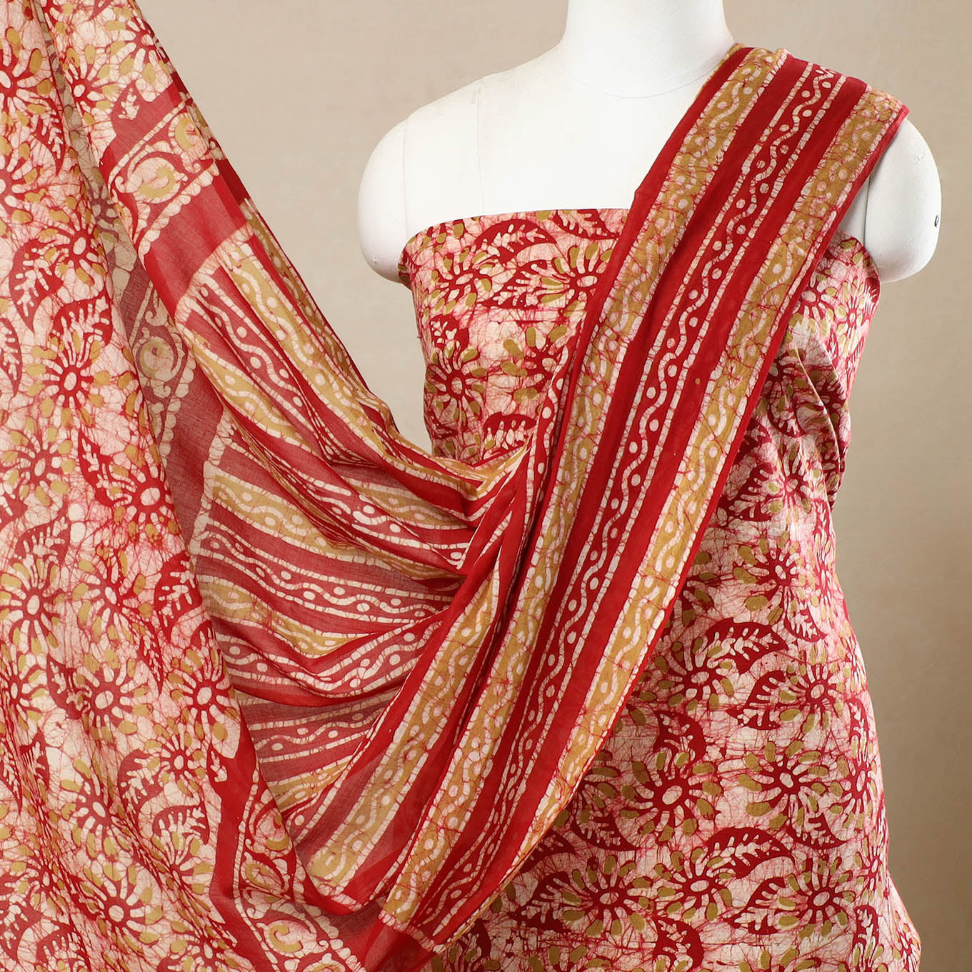 3pc Cotton Kutch Batik Print Dress Material 94