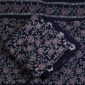 Blue - 3pc Cotton Kutch Batik Print Dress Material 96