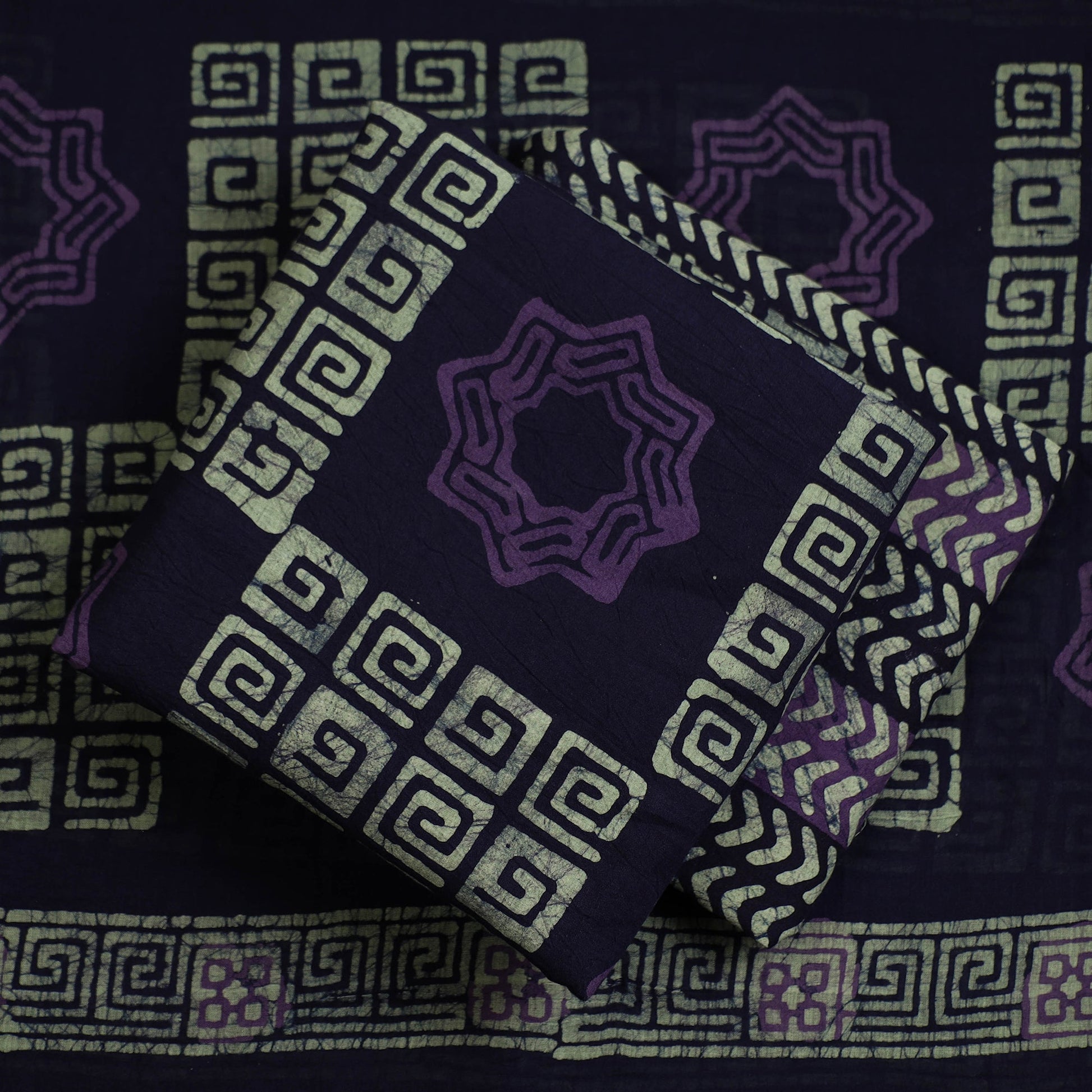 3pc Cotton Kutch Batik Print Dress Material 97
