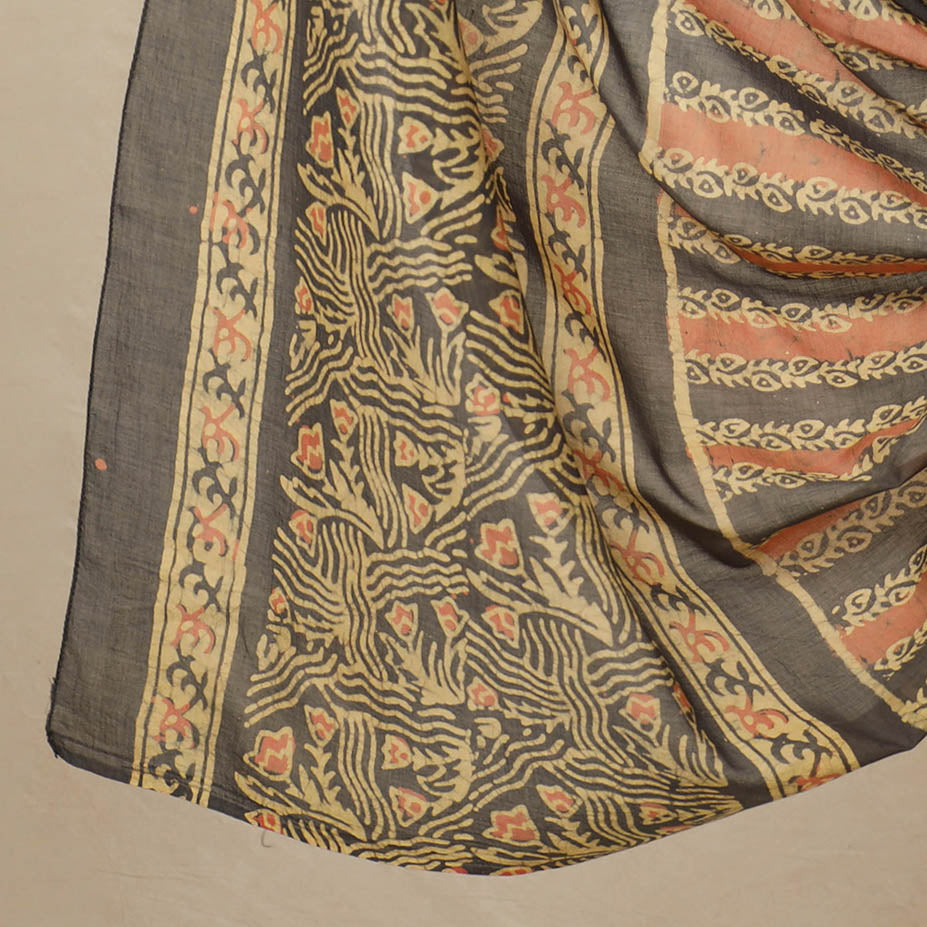Beige - 3pc Cotton Kutch Batik Print Dress Material 98