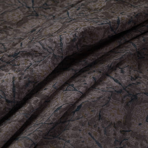 Brown - Pedana Kalamkari Block Print Handwoven Wool Fabric