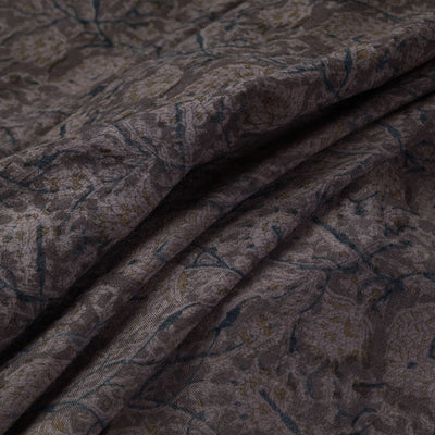 Brown - Pedana Kalamkari Block Print Handwoven Wool Fabric