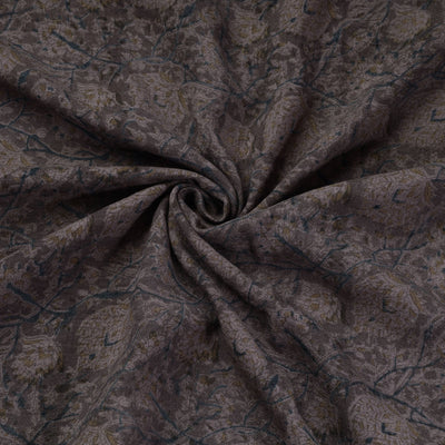 Brown - Pedana Kalamkari Block Print Handwoven Wool Fabric