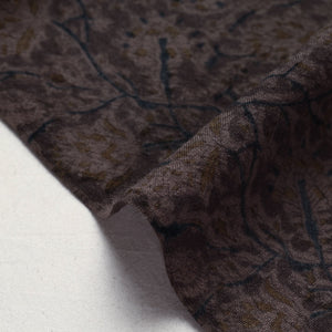 Brown - Pedana Kalamkari Block Print Handwoven Wool Fabric