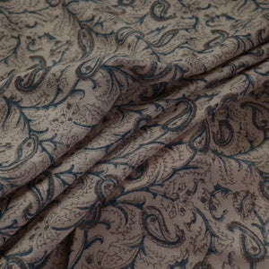 Brown - Pedana Kalamkari Block Print Handwoven Wool Fabric