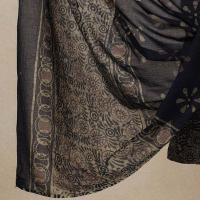 Black - 3pc Cotton Kutch Batik Print Dress Material 103