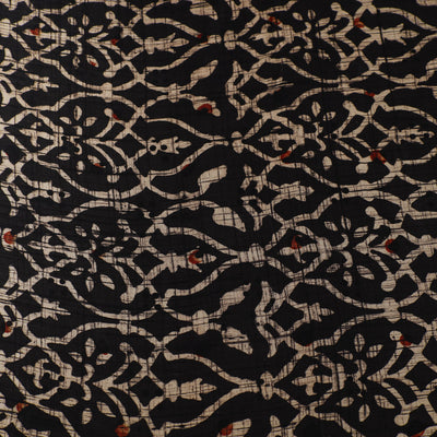 Black - Ajrakh Block Printed Modal Silk Fabric from Kutch 22