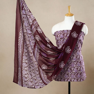 3pc Cotton Kutch Batik Print Dress Material 107