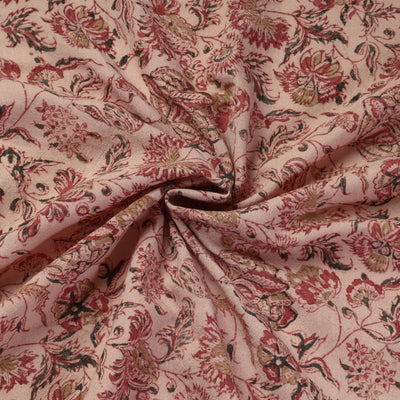 Brown - Pedana Kalamkari Block Print Handwoven Wool Fabric