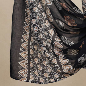 Black - 3pc Cotton Kutch Batik Print Dress Material 109