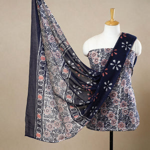 3pc Cotton Kutch Batik Print Dress Material 111