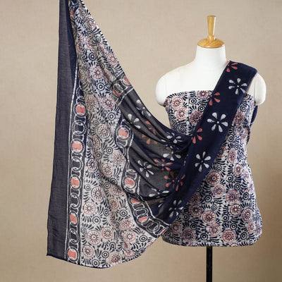 3pc Cotton Kutch Batik Print Dress Material 111