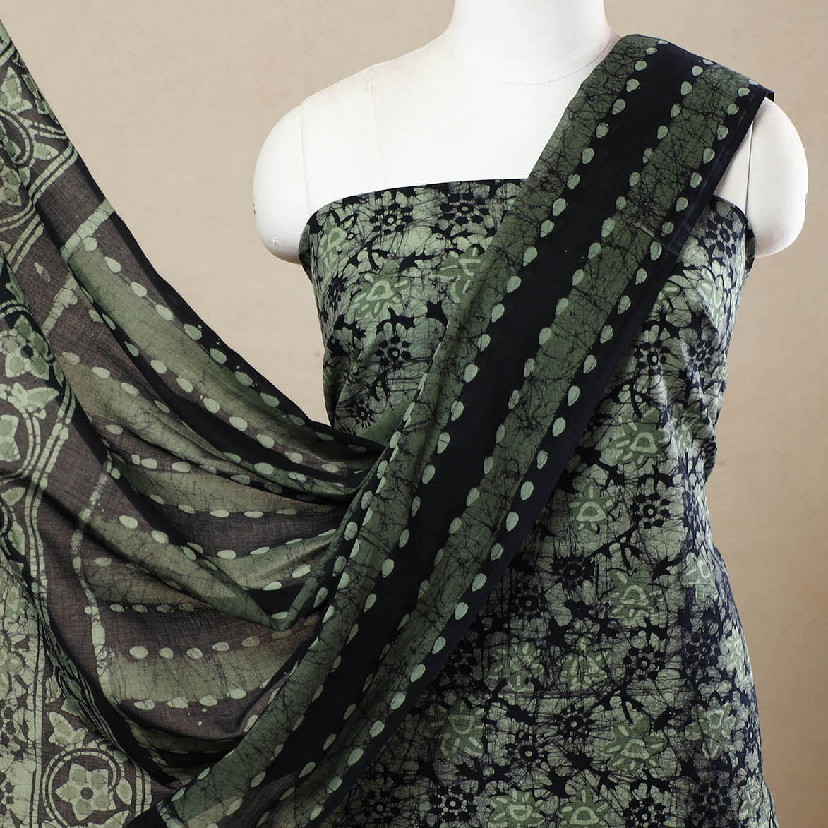3pc Cotton Kutch Batik Print Dress Material 112