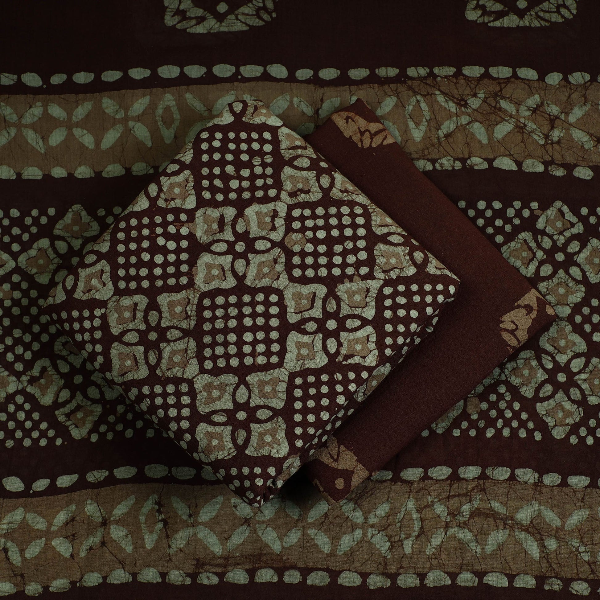 3pc Cotton Kutch Batik Print Dress Material 102