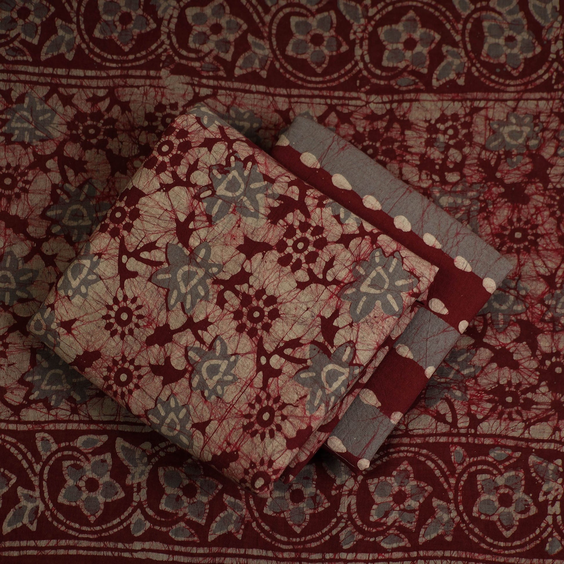 3pc Cotton Kutch Batik Print Dress Material 104