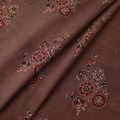 Brown - Pure Cotton Ajrakh Print Fabric 20