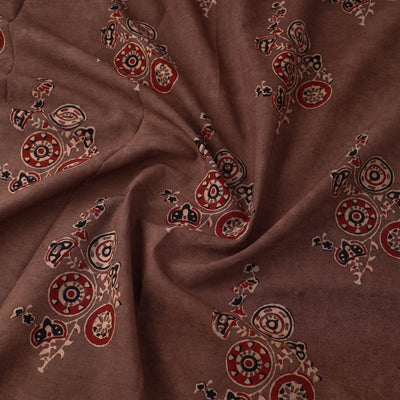 Brown - Pure Cotton Ajrakh Print Fabric 20