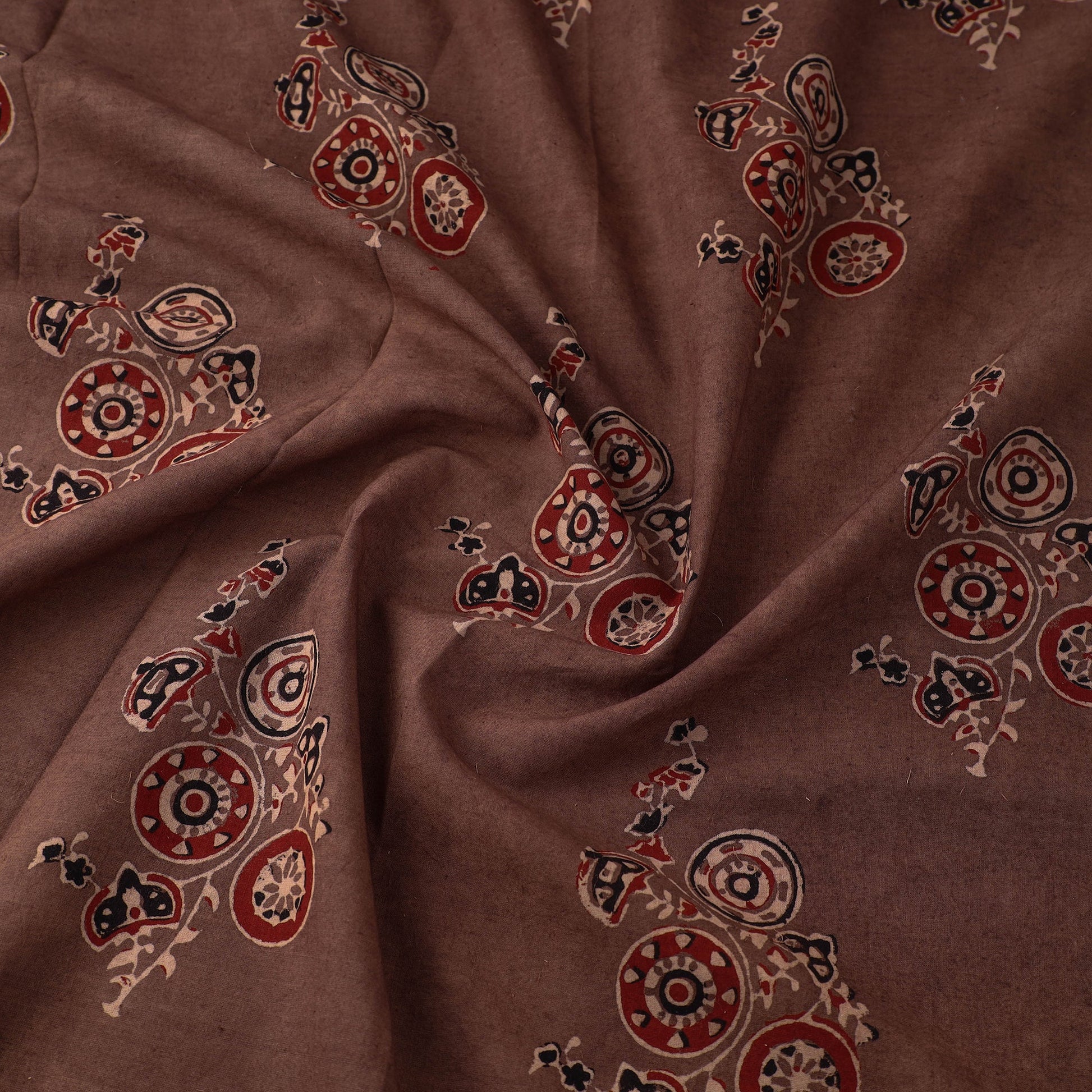 Brown - Pure Cotton Ajrakh Print Fabric 20