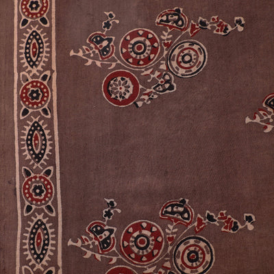 Brown - Pure Cotton Ajrakh Print Fabric 20