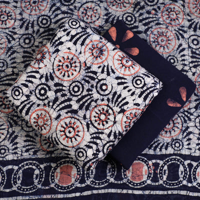 3pc Cotton Kutch Batik Print Dress Material 111