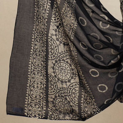 Beige - 3pc Cotton Kutch Batik Print Dress Material 119