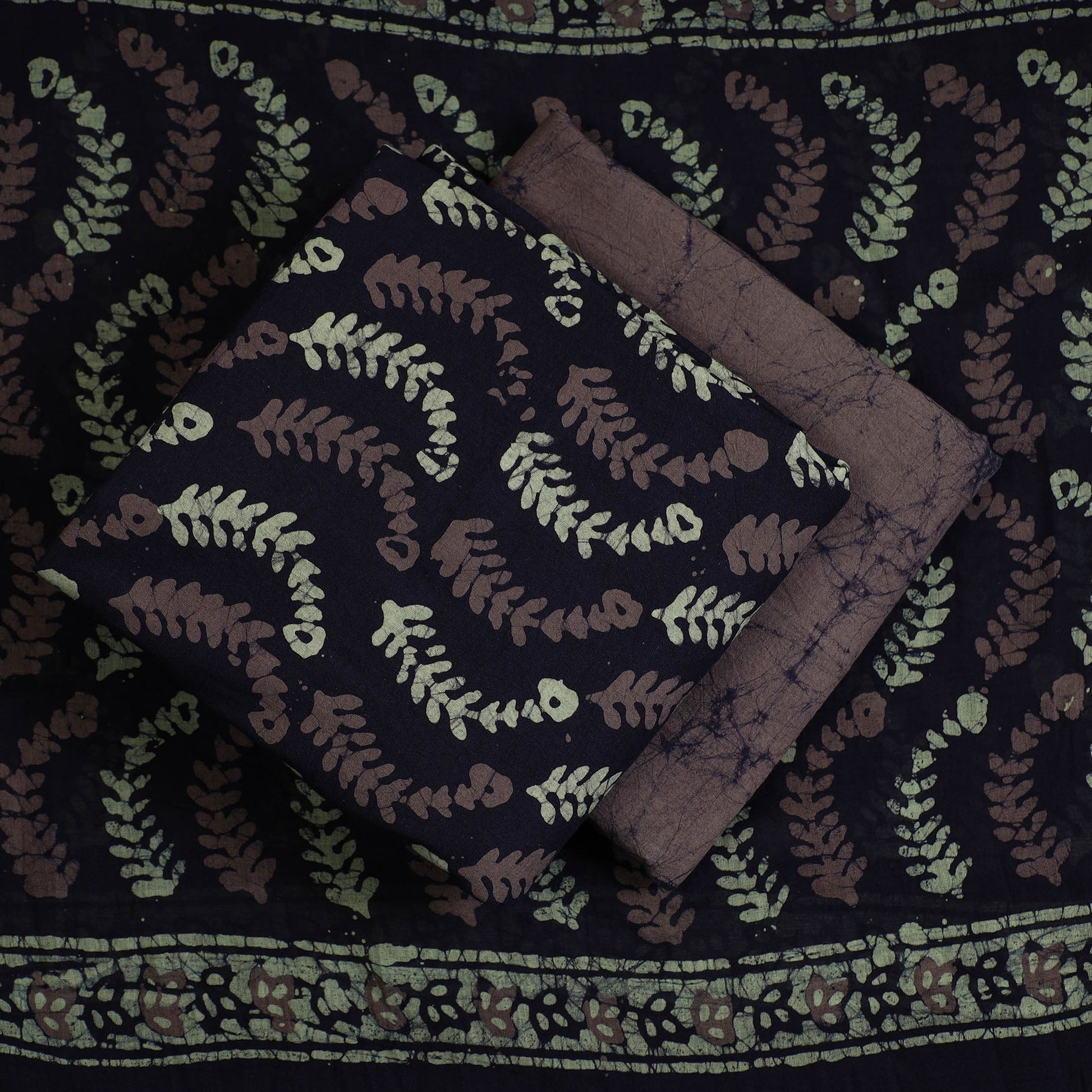 3pc Cotton Kutch Batik Print Dress Material 113