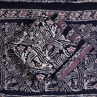 3pc Cotton Kutch Batik Print Dress Material 115