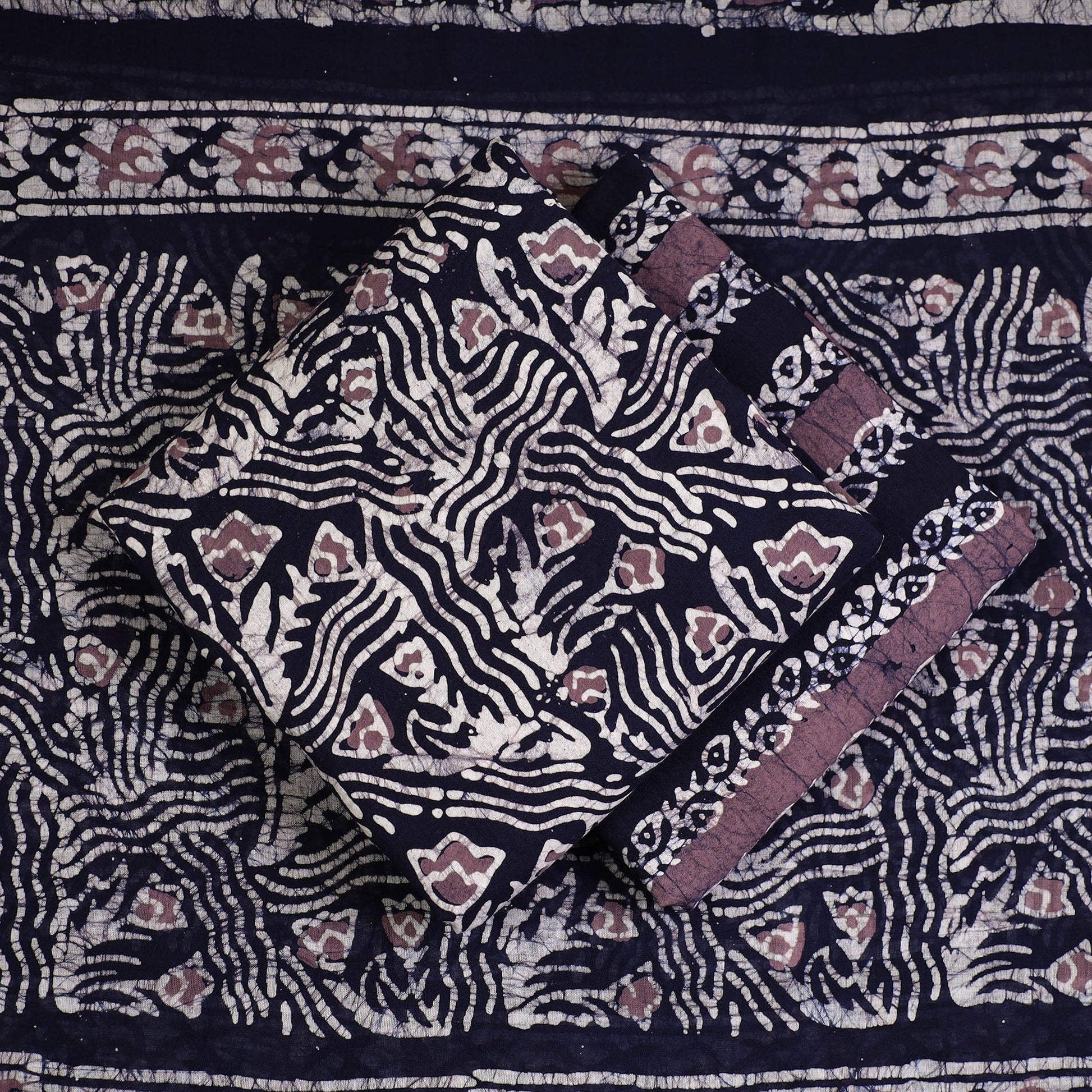 3pc Cotton Kutch Batik Print Dress Material 115