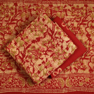 3pc Cotton Kutch Batik Print Dress Material 117