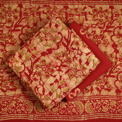 3pc Cotton Kutch Batik Print Dress Material 117