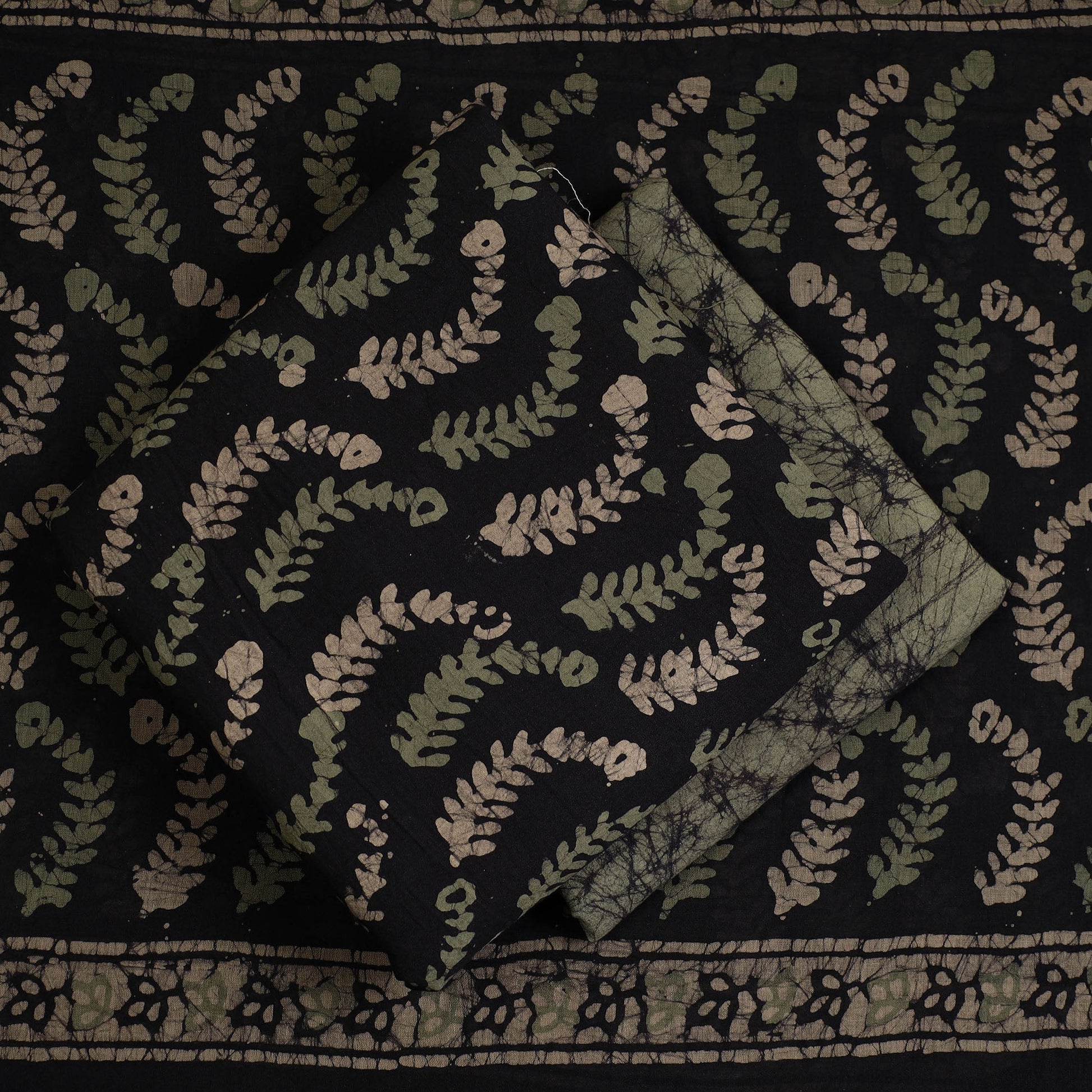 3pc Cotton Kutch Batik Print Dress Material 118